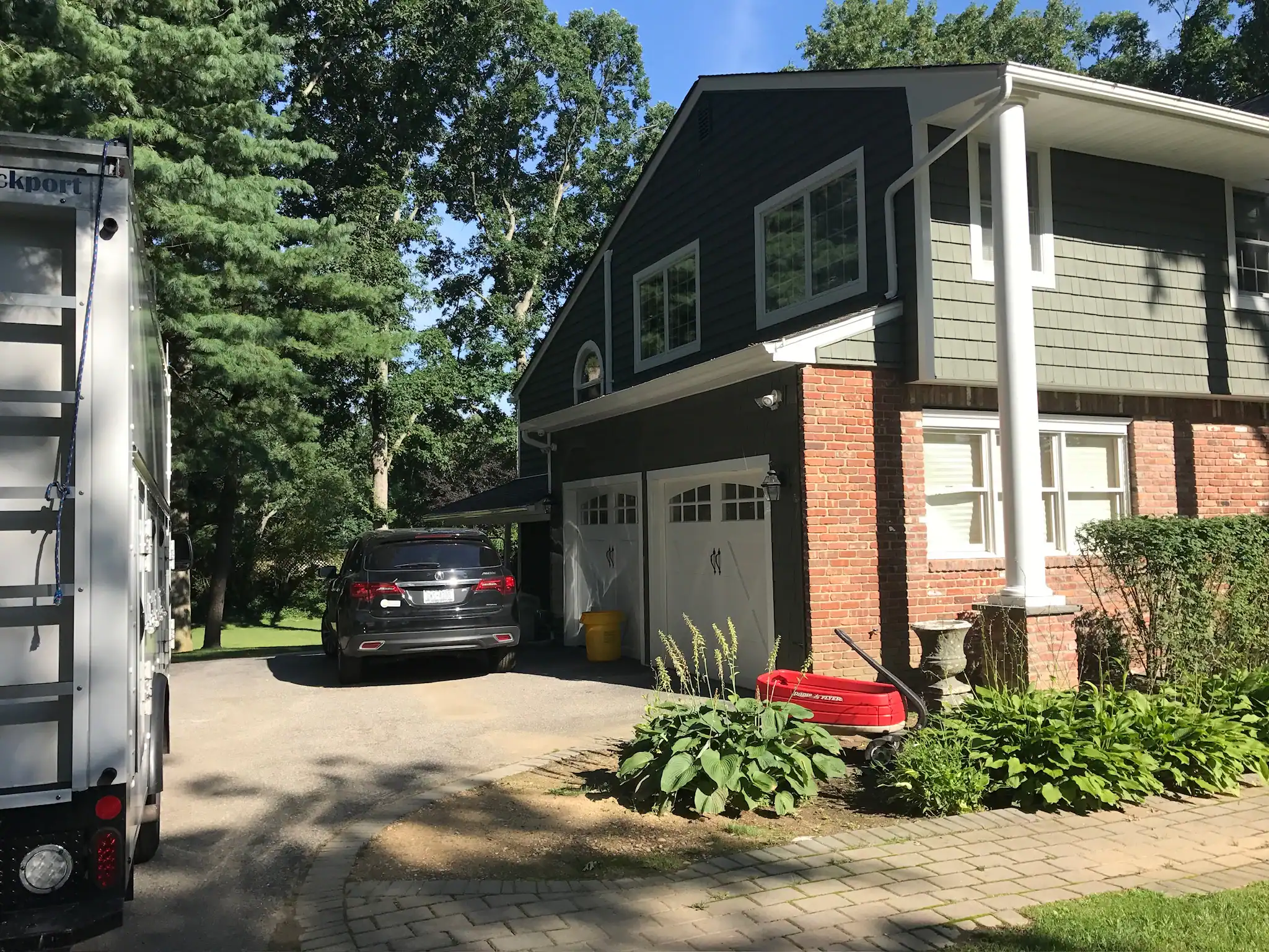 House Driveway Garage Sunny Day Nassau County New York